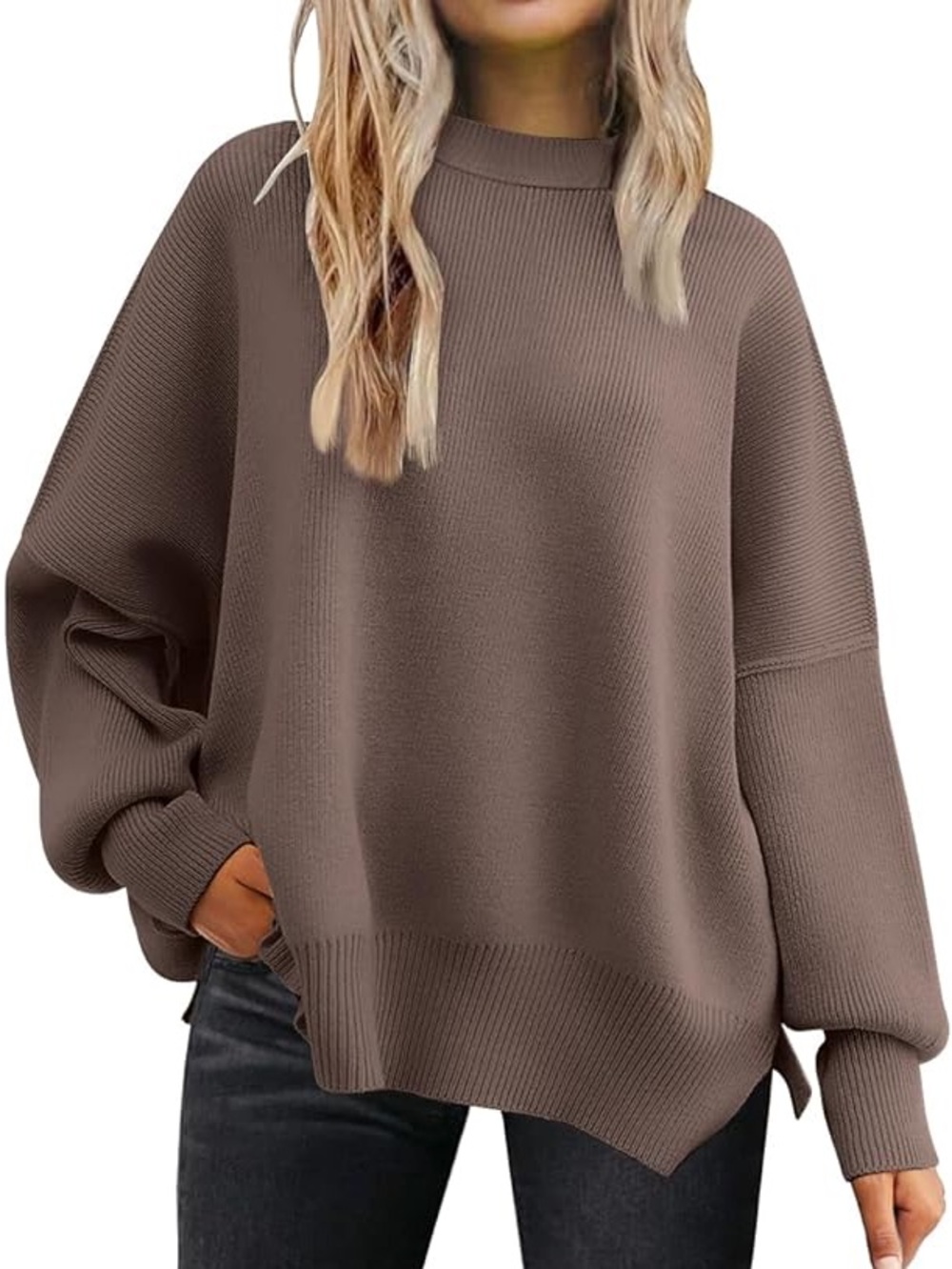 Comfy Oversized Knit Sweater in Nutmeg - Picture 4 of 4